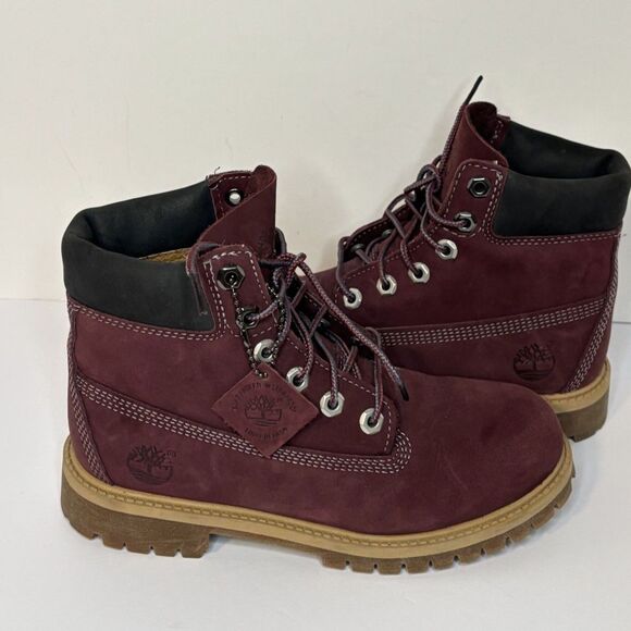 Timberland Primaloft Waterproof Suede Maroon Leather Boots Womens - Picture 4 of 8